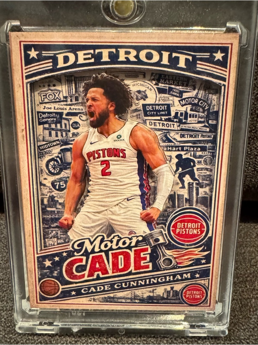 Custom 3D Floater - Cade Cunningham Custom Art Card - Pistons